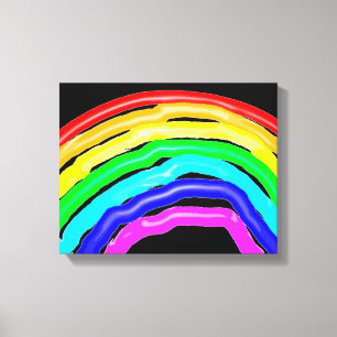 Gezeichnet Regenbogen Leinwanddruck