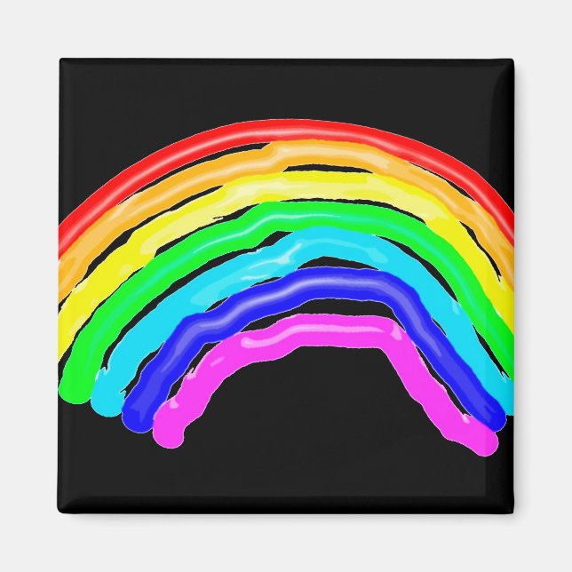 Gezeichnet Regenbogen Magnet (Vorne)