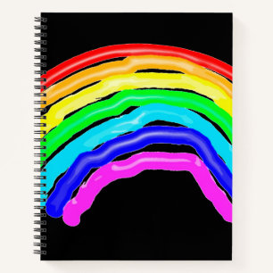 Gezeichnet Regenbogen Notizbuch