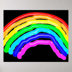 Gezeichnet Regenbogen Poster