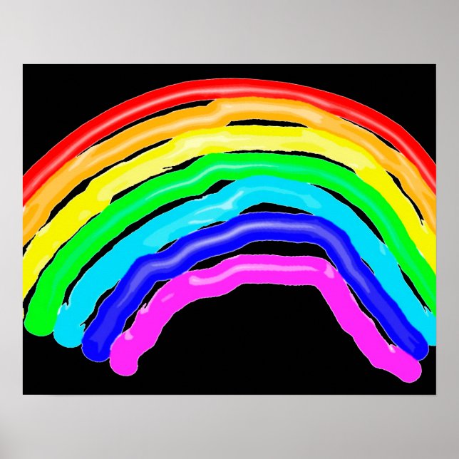 Gezeichnet Regenbogen Poster (Vorne)