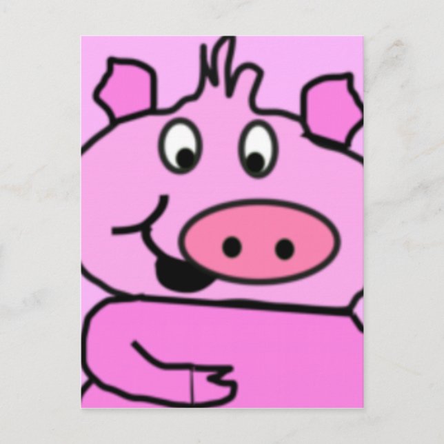 Gezeichnet Schweinegesicht Postkarte (Vorderseite)