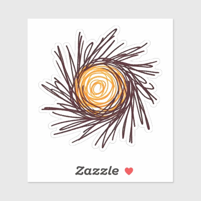 Gezeichnet Sun Aufkleber (Blatt)