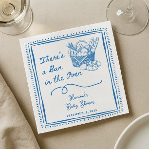 Gezeichnete Blaue Brötchen im Ofen Baby Shower Par Serviette