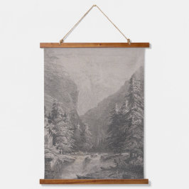 Gezeichnete Landschaft - Alexandre Calame Wandteppich Mit Holzrahmen