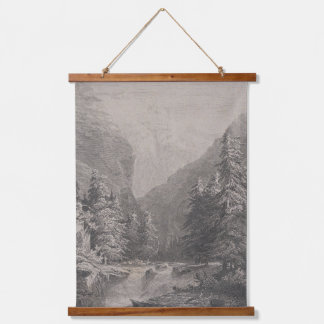 Gezeichnete Landschaft - Alexandre Calame Wandteppich Mit Holzrahmen