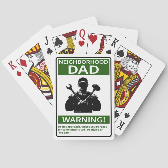 Gezeichnete Nachbarschaft Vater Spielkarten (Rückseite)