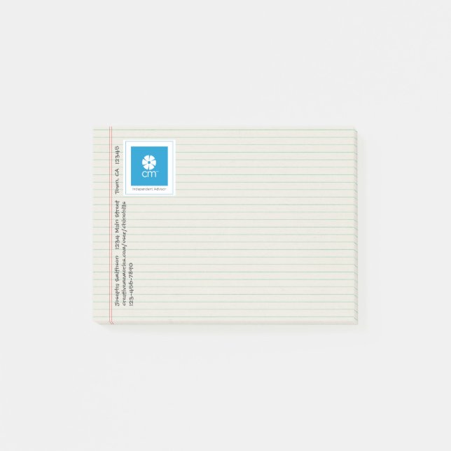 Gezeichnete Notizbuch-Papier-kreative Erinnerungen Post-it Klebezettel (Vorderseite)