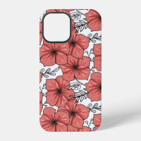 gezeichneter Blumenaufdruck in leuchtender Farbe