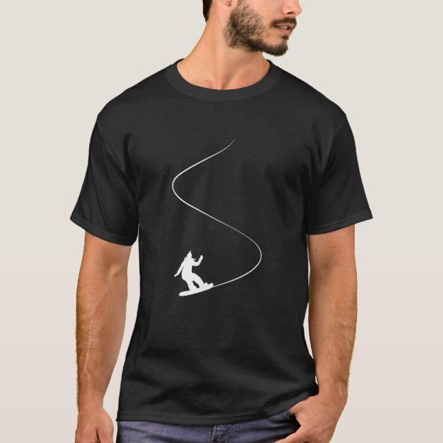 Gezeichnetes einfaches Snowboard-Mädchen T-Shirt (Vorderseite)