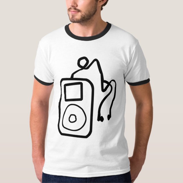 Gezeichnetes iPod-Wecker-T-Shirt-T-Shirt Shirt (Vorderseite)