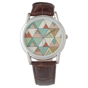 Gezeichnetes Stammes- Muster SüdwestenGeo Armbanduhr