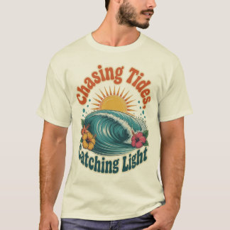 Gezeiten jagen Licht fangen Strand Sommer Design T-Shirt
