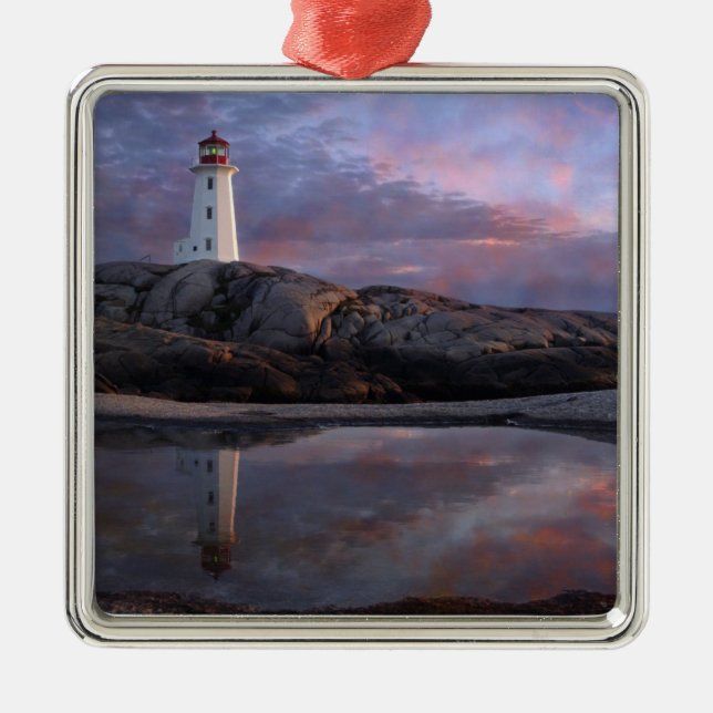 Gezeiten-Pool durch Leuchtturm Silbernes Ornament (Vorne)