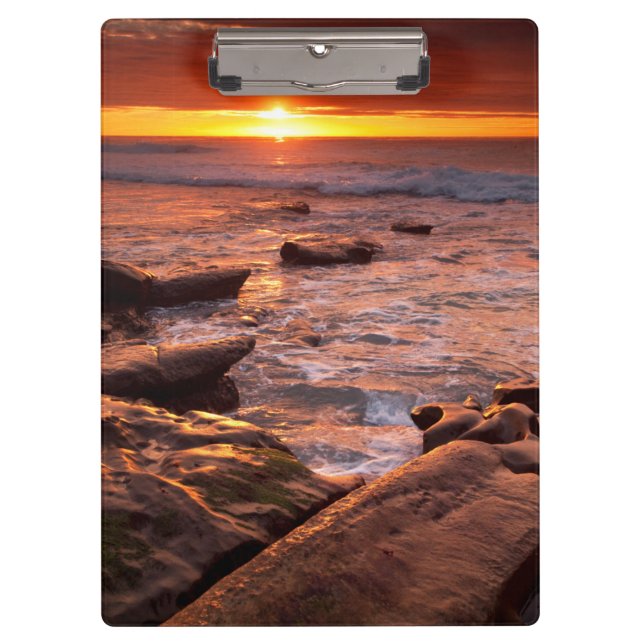 Gezeitenbecken bei Sonnenuntergang, Kalifornien Klemmbrett (Vorderseite)