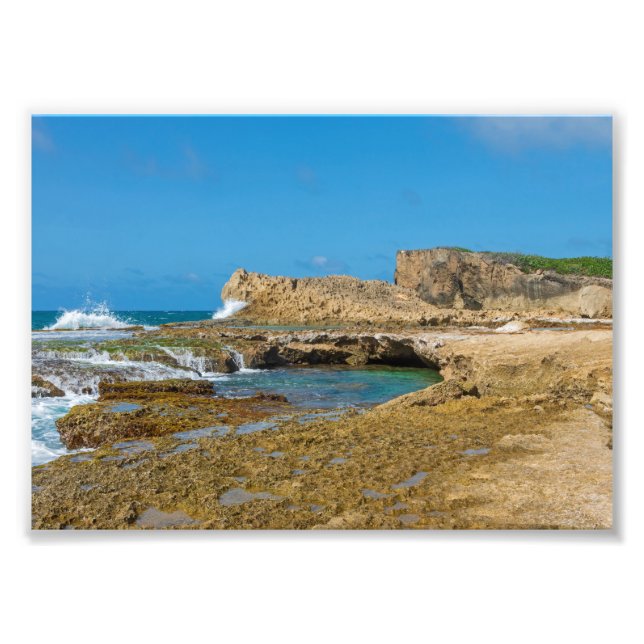 Gezeitenbecken und Felskeile von Punta Las Tunas Fotodruck (Vorne)