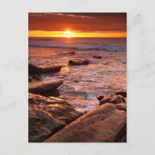 Gezeitentümpel bei Sonnenuntergang, Kalifornien Postkarte