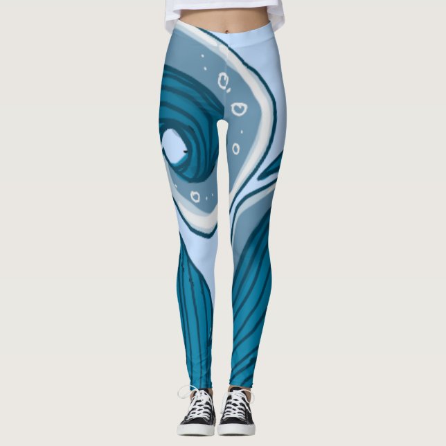 Gezeitenwellen Abstrakte OzeanLeggings Leggings (Vorderseite)