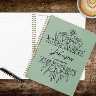 Gezichneter Blumenplaner Planer