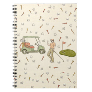 Gezichnetes Golf-Style-Notizbuch Notizblock