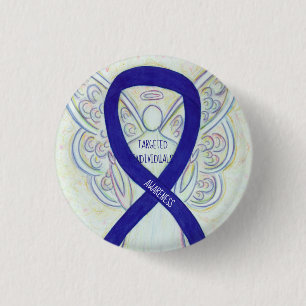 Gezielte Einzelpersonen Angel Awareness Ribbon-But Button