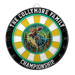 Gezielte Elche im Walddesign Dartscheibe