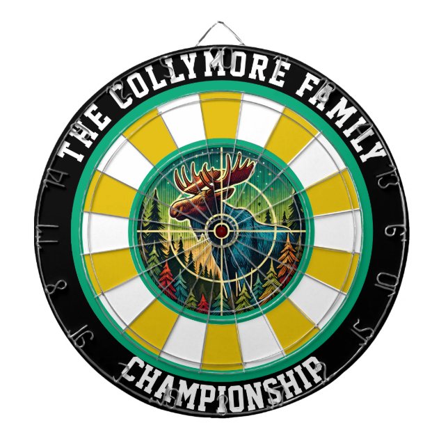 Gezielte Elche im Walddesign Dartscheibe (vorne)
