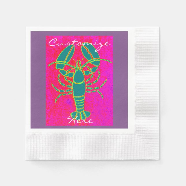 Gezielter GrünHummer Serviette (Vorderseite)
