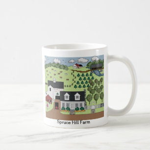 Gezierter Hügel-Bauernhof Kaffeetasse