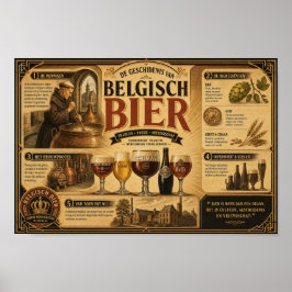 Geziertes belgisches Bier-Erbe-Dekorationsposter Poster