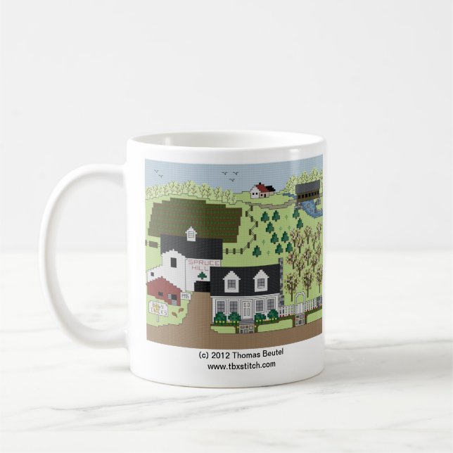 Geziertes Hügel-Frühjahr Kaffeetasse (Links)