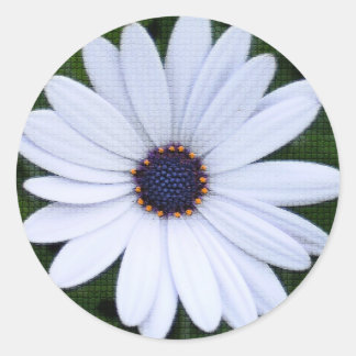 gezogene Blume Runder Aufkleber