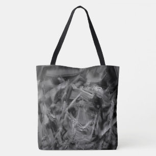 gezogene Quadrate, schwarz-graue Pinselstriche Tasche
