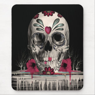 Gezogener Zucker, schmelzender Zuckerschädel Mousepad