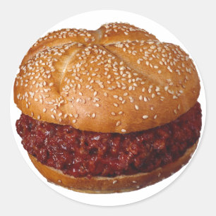 Gezogenes Schweinefleisch-Sandwich Runder Aufkleber