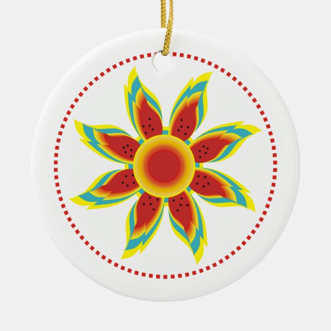 Gezüchtete Sonnenblumen Keramikornament (Vorne)