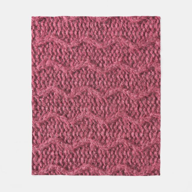 Gezwirnte Pullover-Textur, Kirsche lila. Fleecedecke (Vorderseite)