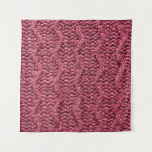 Gezwirnte Pullover-Textur, Kirsche lila. Wandteppich