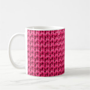 Gezwirnter rosa Hintergrund. Garnstruktur. Vertika Kaffeetasse