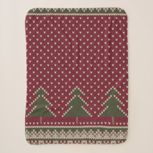 Gezwirntes Muster mit Weihnachtsbäumen Sherpadecke