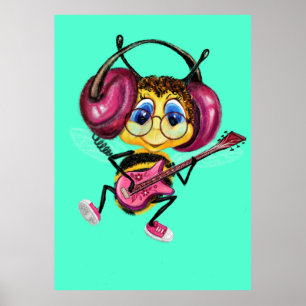 Gezwitscher mit Gitarrenspielerbespielen Poster