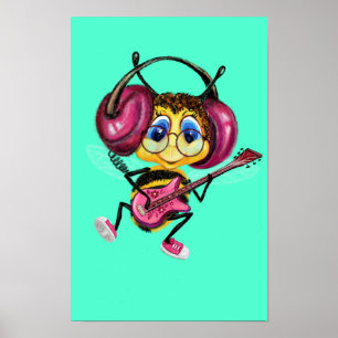 Gezwitscher mit Gitarrenspielerbespielen Poster