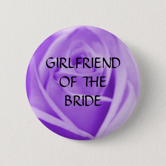 GF der BRAUT - Lavendel-Rosenknopf Button (Vorderseite)
