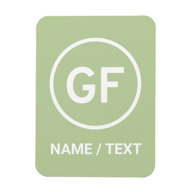 GF für glutenfreies Lebensmittellogo personalisier Magnet (Vertikal)