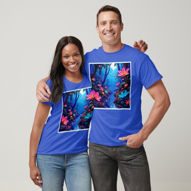 Gflüglerendes Dschungeloasis-Design T-Shirt (Unisex)