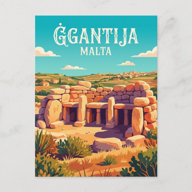 Ġgantija-Tempel Malta Postkarte (Vorderseite)