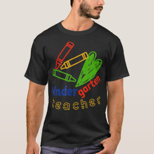 GGT Kindergarten Lehrer Crayons Herz Liebe T-Shirt