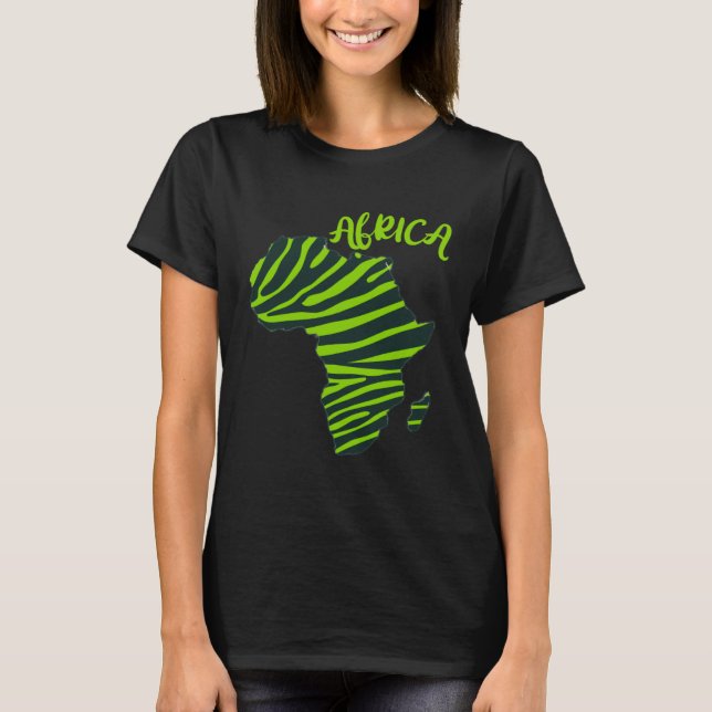 GGT Zebra Green Striped Continent Africa T-Shirt (Vorderseite)