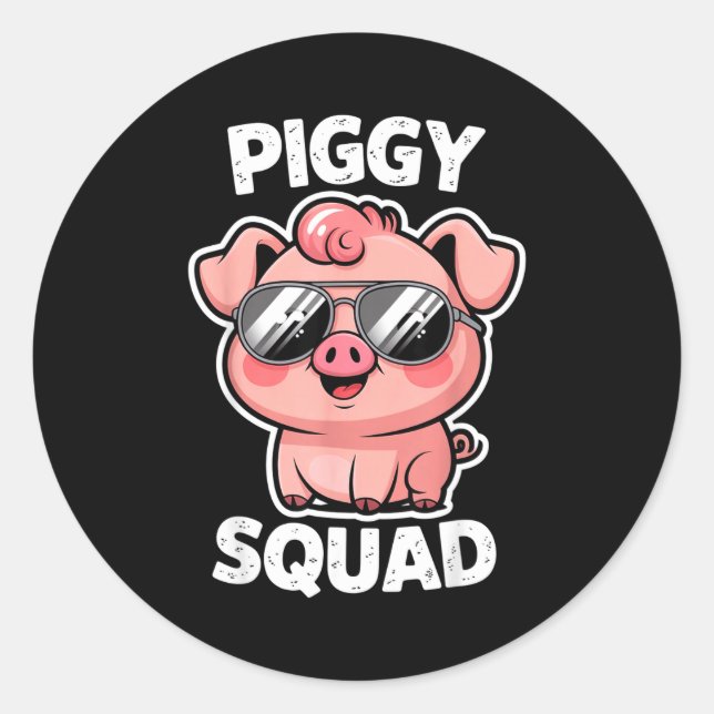 Ggy Squad G Wearing Sungles As Animal Funny Farmer Runder Aufkleber (Vorderseite)