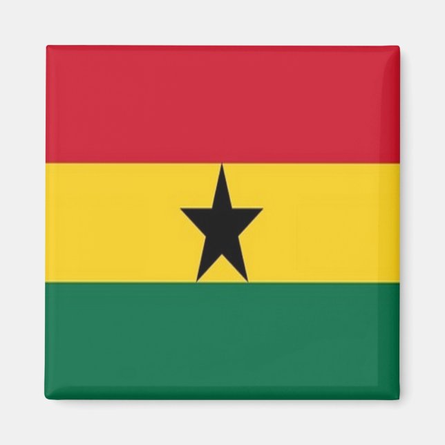 GH001 GHANA FLAG, Afrika, Kühlschrank Magnet (Vorne)